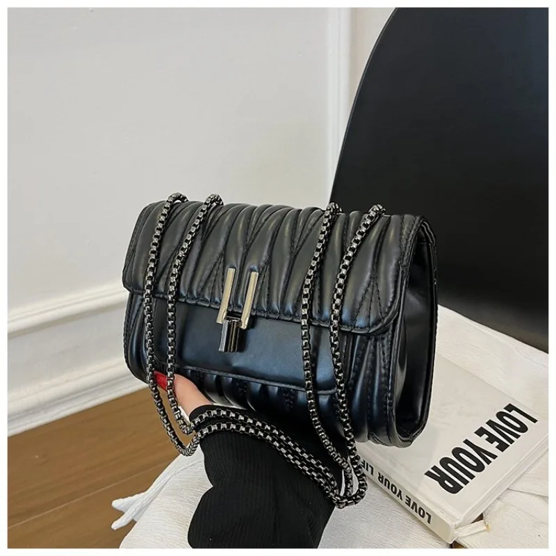 

Trendy Letter Logo Diaper Bag Stylish Casual Simple Handbag Shoulder Bag Crossbody Ladies Leather Purse