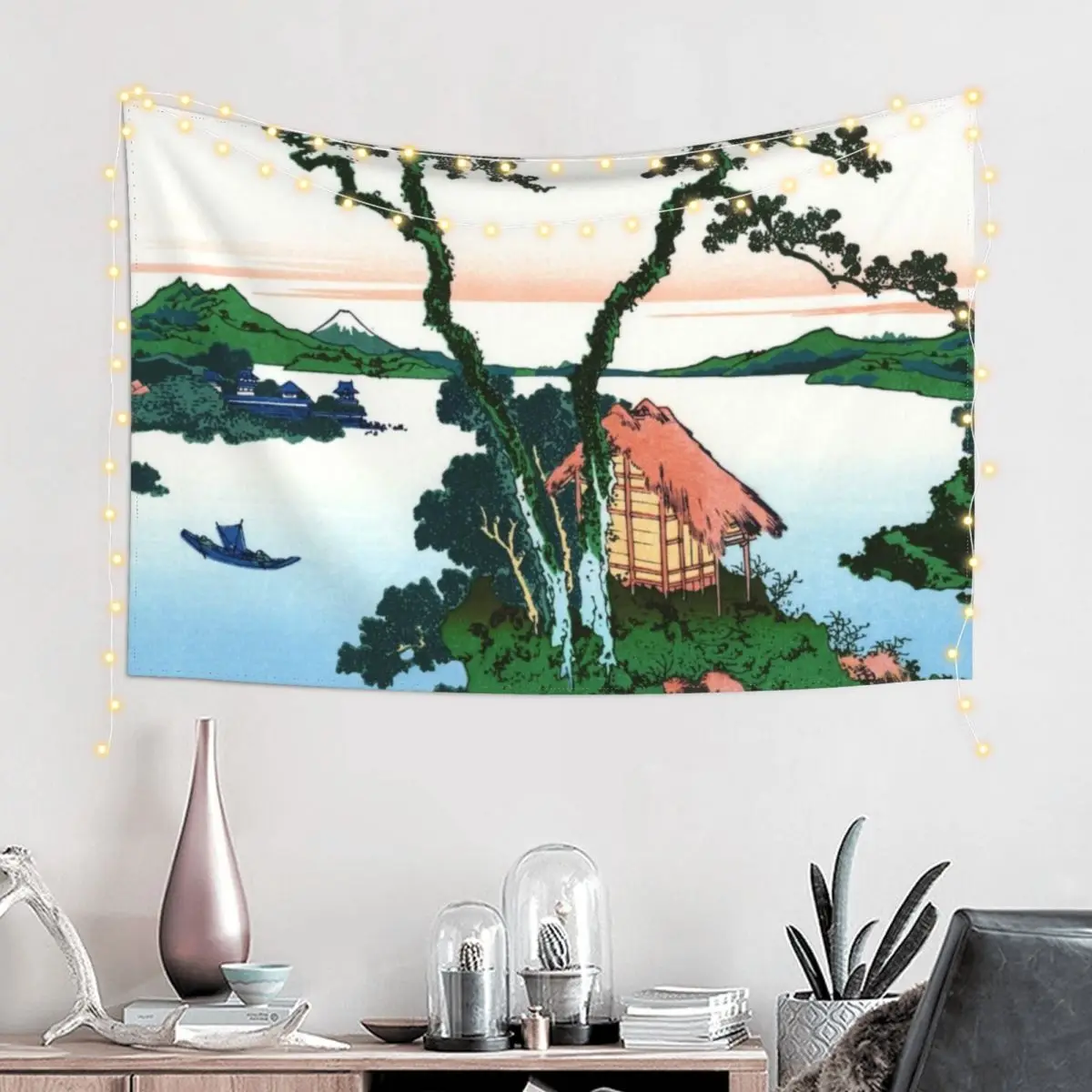 Lake Suwa in Shinano Province by Katsushika Hokusai Tapestry Aesthetics For Room Bedroom Decor Tapestry