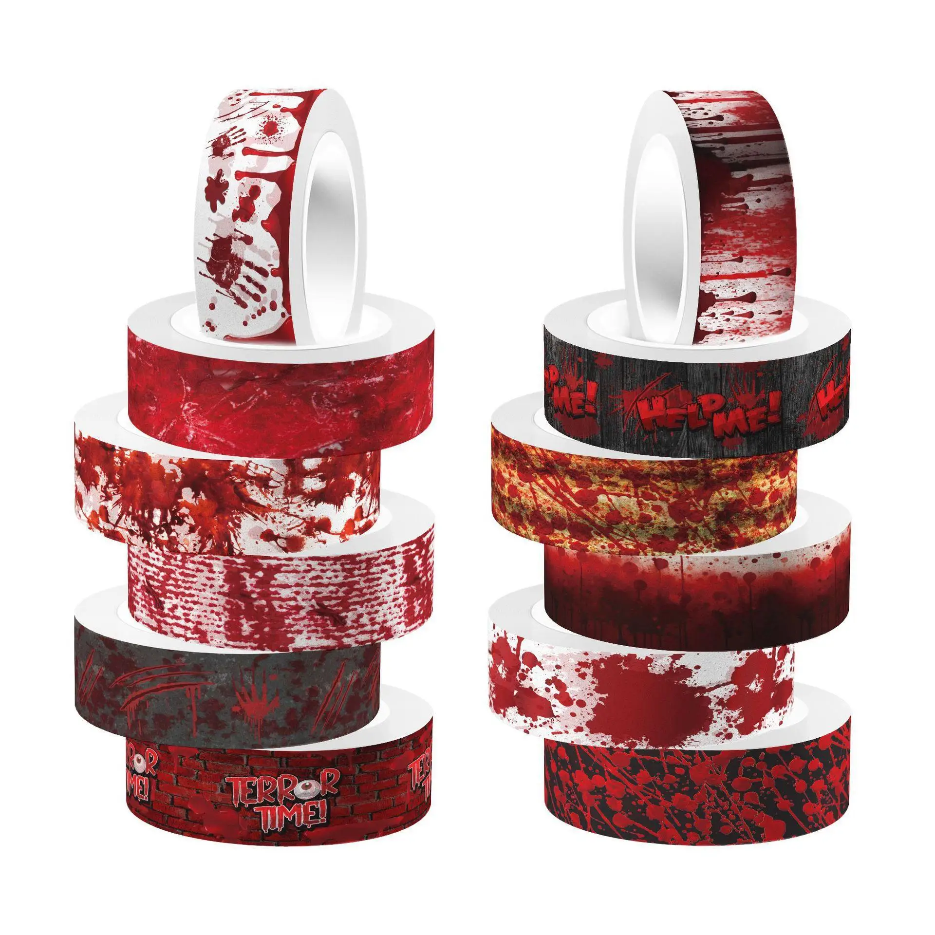 Halloween Bloody Hand Bleeding Clear Roll Sticker and Paper Tape DIY Handbook Material Washi Tape