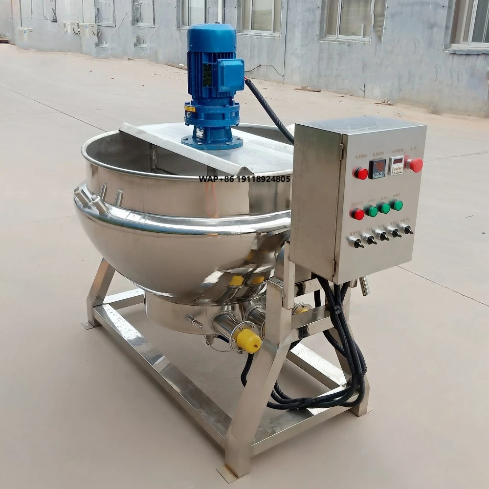 Electric Heating Jacketed Pan Red Bean Paste Bun Filling Frying Machine Hot Pot Base Frying Machine Commercial Frying Machine
