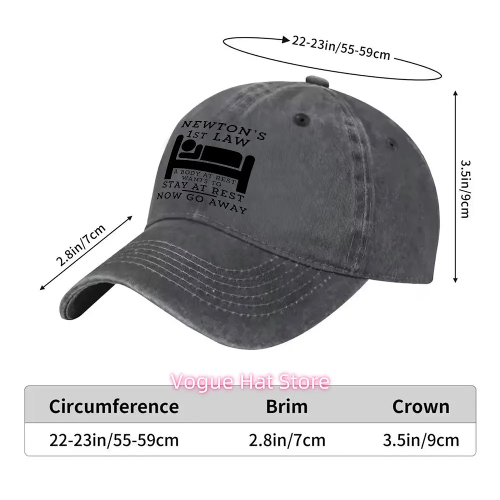 A Versatile Trendy Baseball Cap for Spring And Summer Featuring a Fun Take on Newton'S First Law in English. This Stylish Hat Is