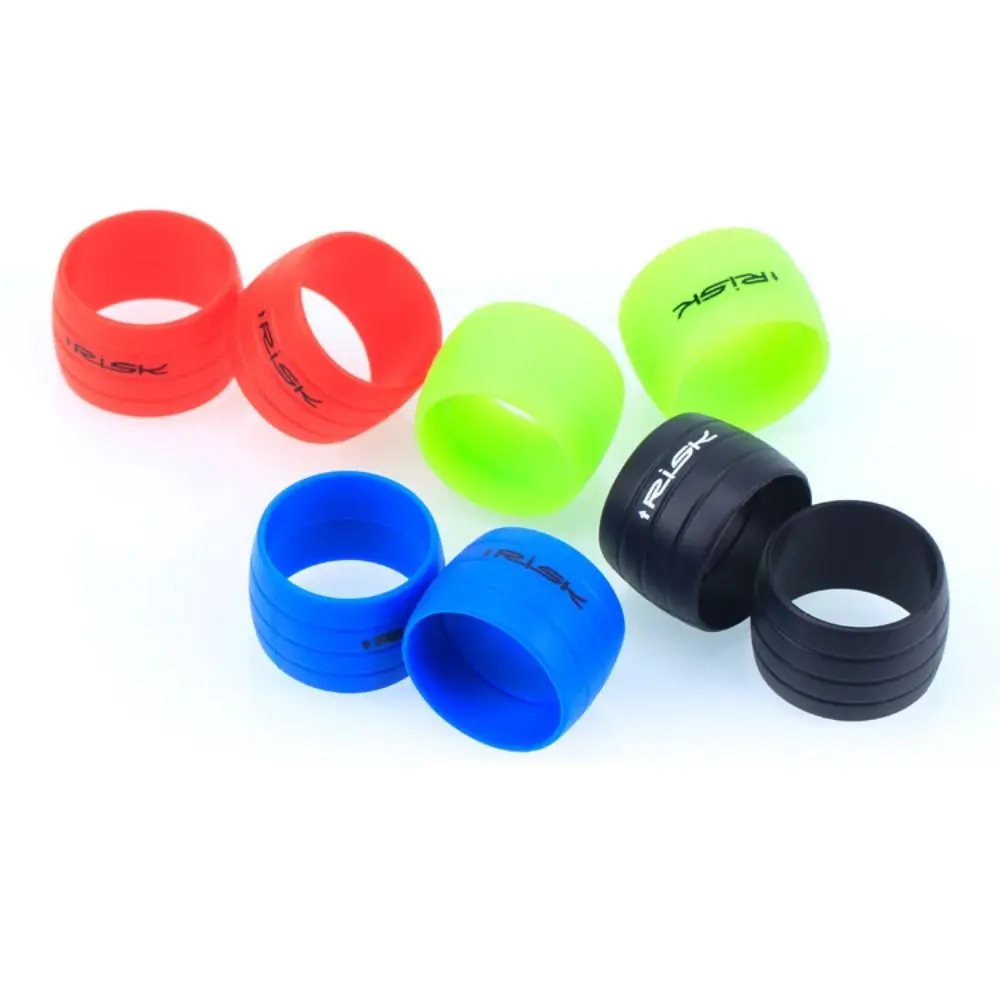 2pcs Silicone Anti-skip Bicycle Handlebar Tape Plug Fixed Ring Road Bike Shift Handle Protection Cover