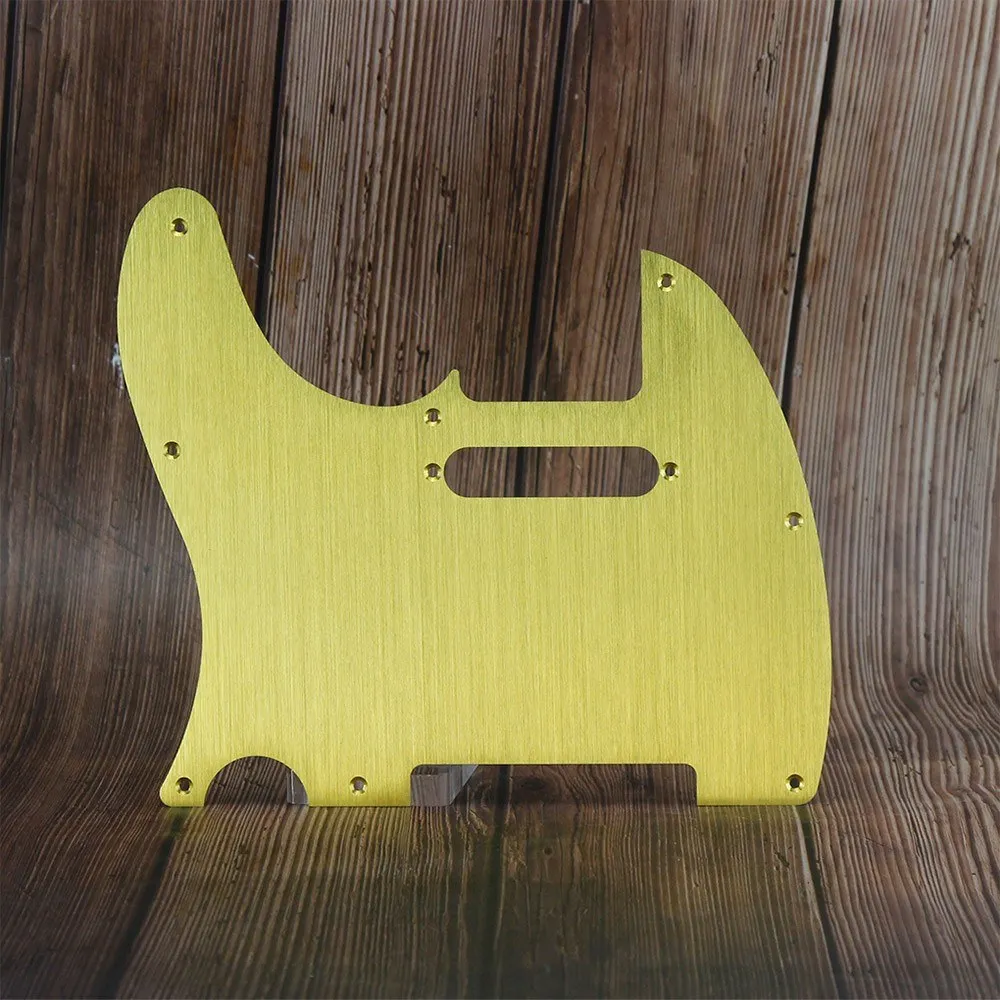 Left Handed Electric Guitar Pickguard, Gold Aluminum Alloy Stringed Instrument Replacement Scratch Plate