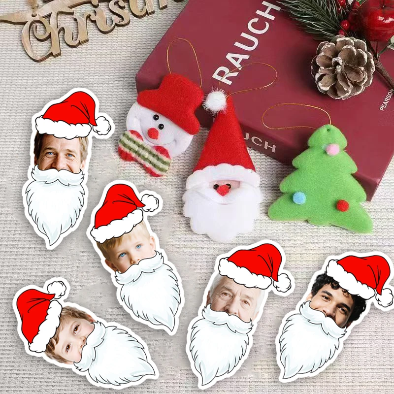 20 قطعة/50 قطعة صورة قابلة للتخصيص عيد الميلاد موضوع ملصقات متعددة سانتا قبعة أنماط نمط السنة الجديدة حفلة الاحتفال ديكور #4