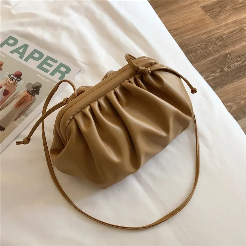 Fashion Women Small Bag Knot Cloud Bag Simple Single Shoulder Cross-body Bag Female Handbag Clutch Purse