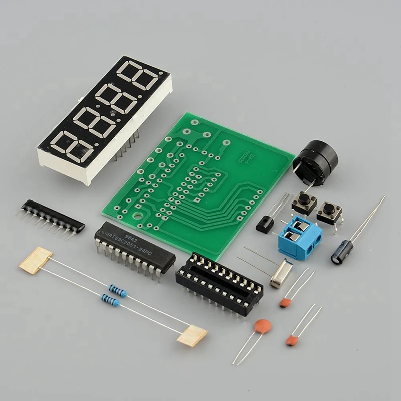 4-Digit Digital Electronic Clock Kit, Microcontroller Digital Clock, 4-Digit Digital Clock Kit, Electronic DIY Kit Durable