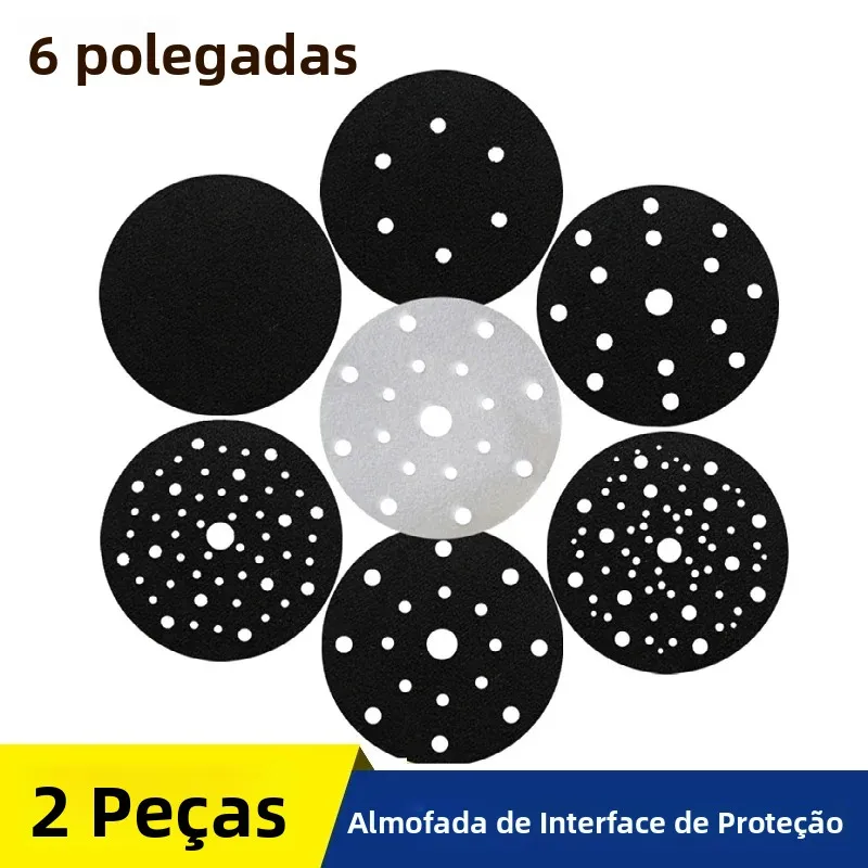 2 Peças Protetor de Interface de 6 Polegadas (150mm) com Velcro para Lixadeira Roto-Orbital