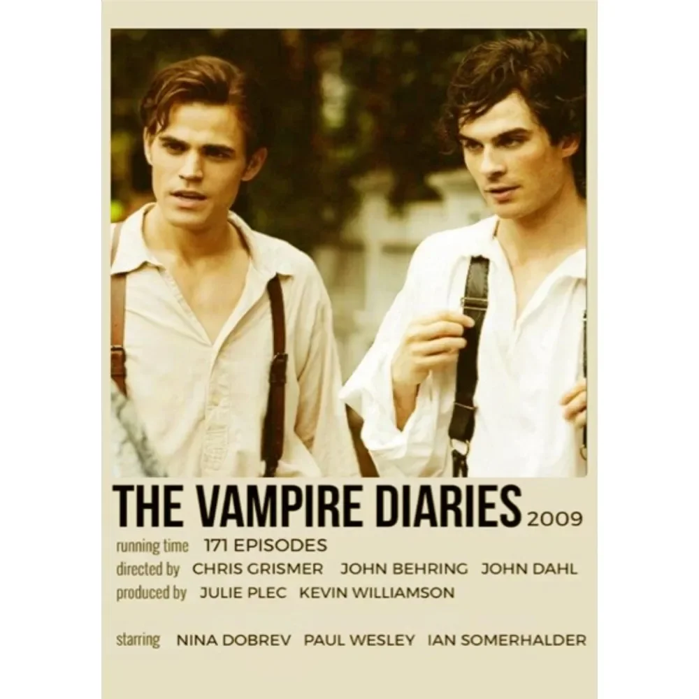 The Retro Classic Movie The Vampire Diaries Poster Paper Print Home Bedroom Entrance Bar Restaurant Cafe Art Painting Decoration