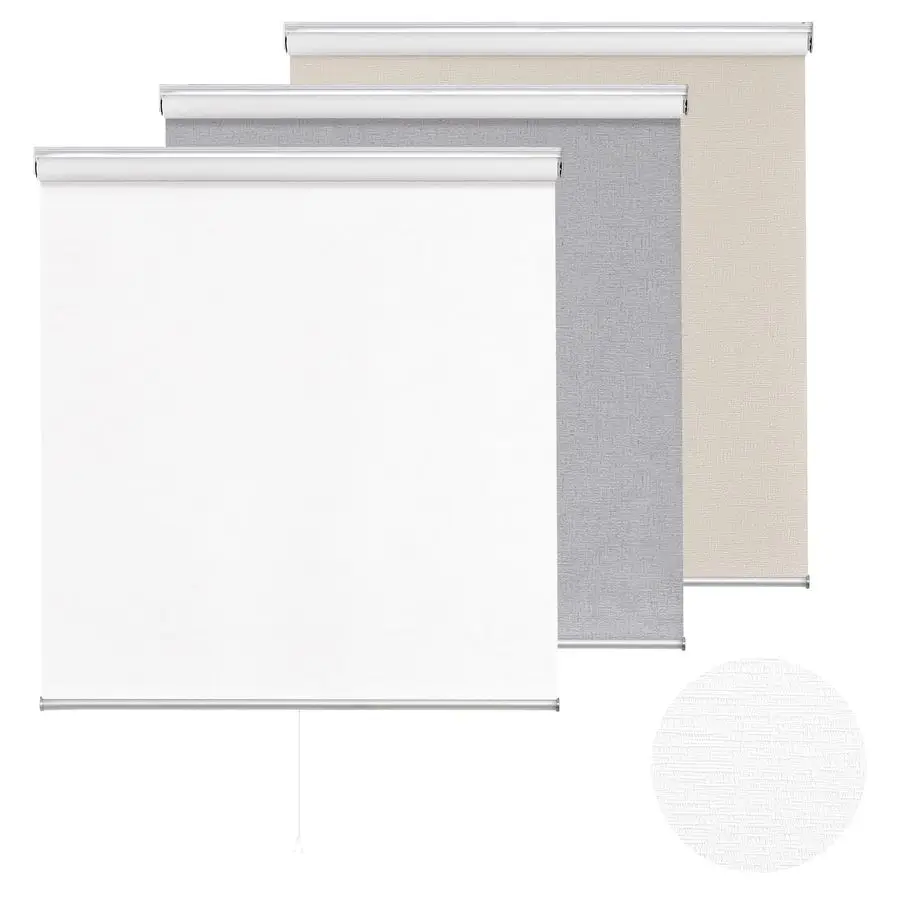 

Blackout Roller Shade Cordless Blinds for Indoor Windows Total Black Out Pull Down 34 Inch Blinds with Jacquard Fabric Thermal I