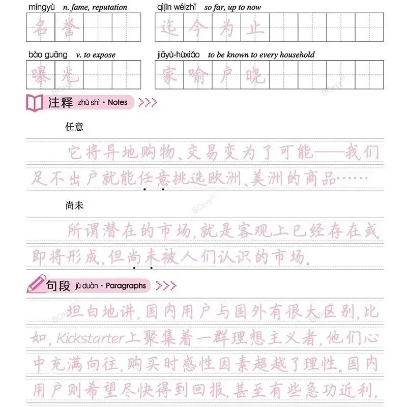 4Pcs/set HSK Level 1-3/4/5/6 Handwriting Workbook Calligraphy Copybook for Foreigners Chinese Writing Study Chinese Characters