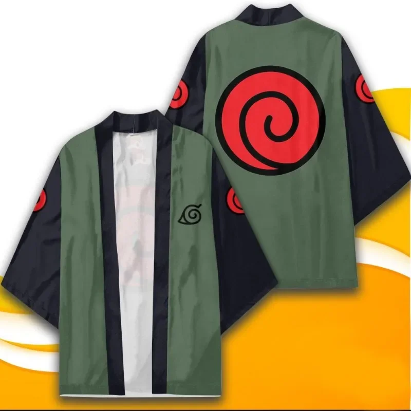 Camiseta hawaiana de Anime Naruto Akatsuki, cárdigan, camiseta de manga corta, Sasuke Sakura, hombre, mujer, playa, ocio, camiseta holgada de gran tamaño