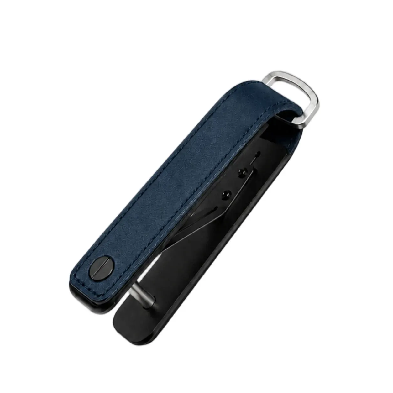 Tragbares Multifunktionales Leder-Schlüsseletui Aluminium-Schlüsselorganizer Clip Langlebiger Taschen-Schlüsselanhänger für Standardschlüssel – Detail 3