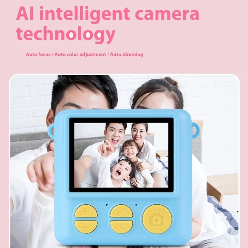 Children’s Immediate Photo Camera Environmental Friendly Low Power Consumption Thin ABS Toy For Travel Parties 3+ Years 15UB