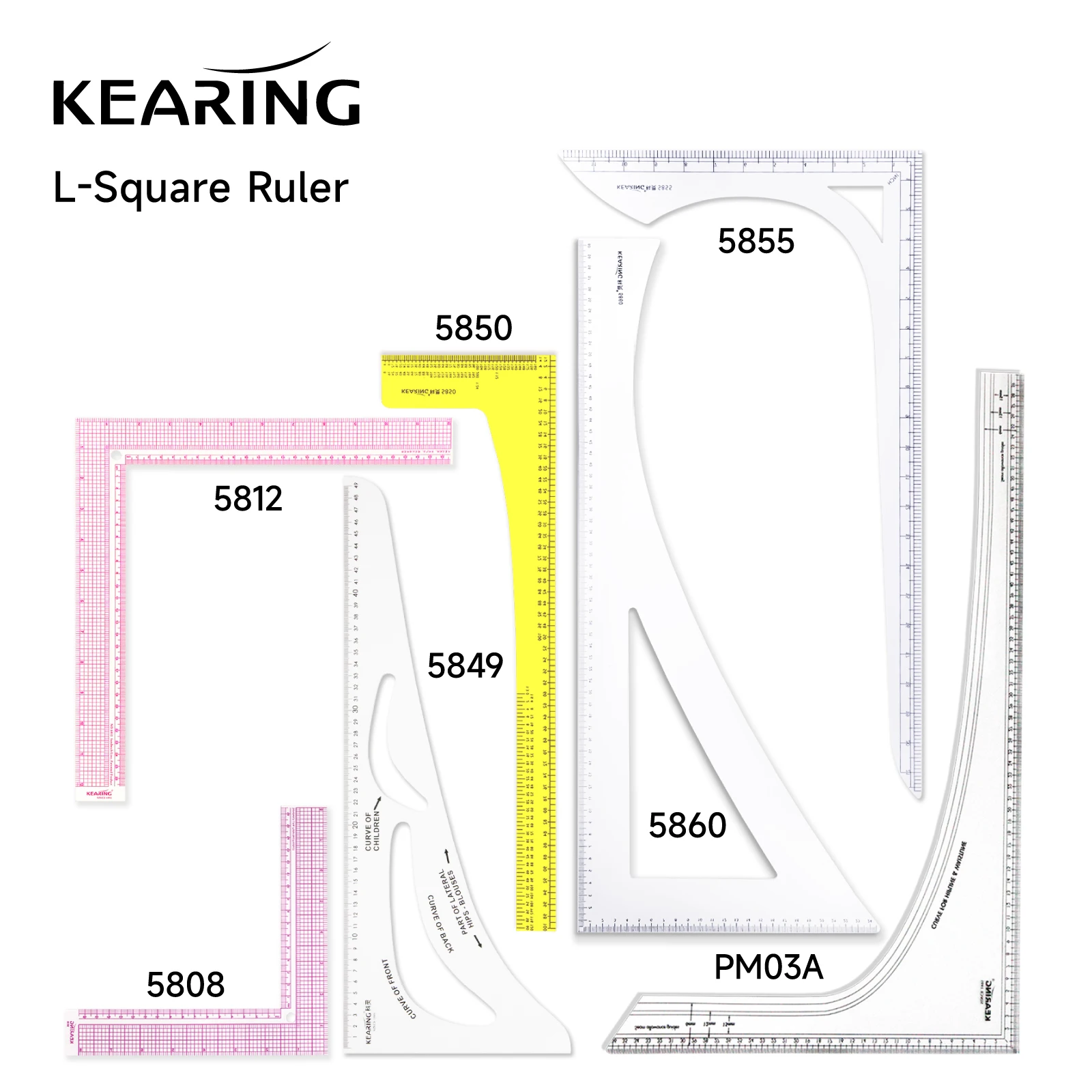 Kearing Straight Rulers Measure Template Drawing Patchwork Fabric Cutting Sewing Quilting Tailor Accessories