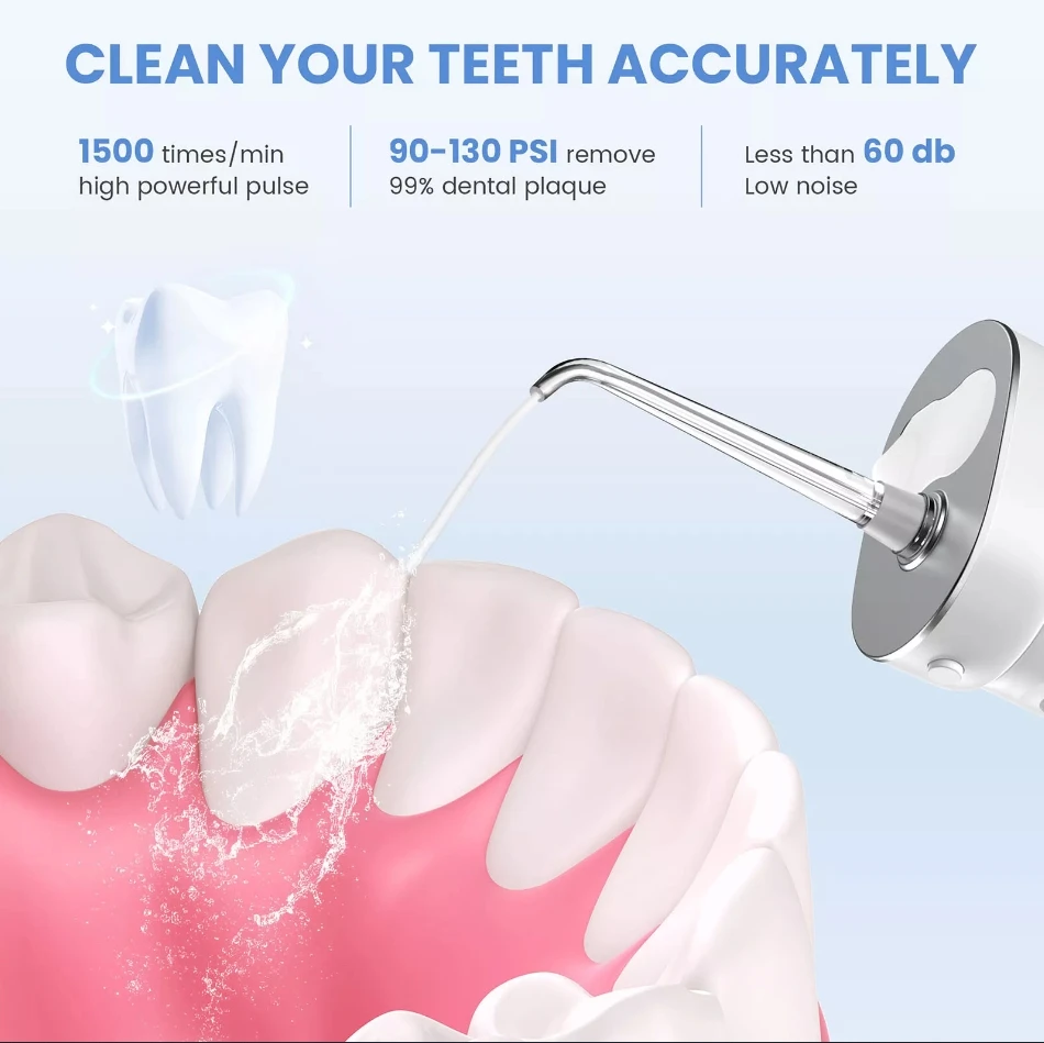 Sejoy Dental Water Flosser Oral Irrigator 3 Gers Magnetic Charging IPX7 Waterproof Dental Water Jet Floss 170ML Teeth Cleaner