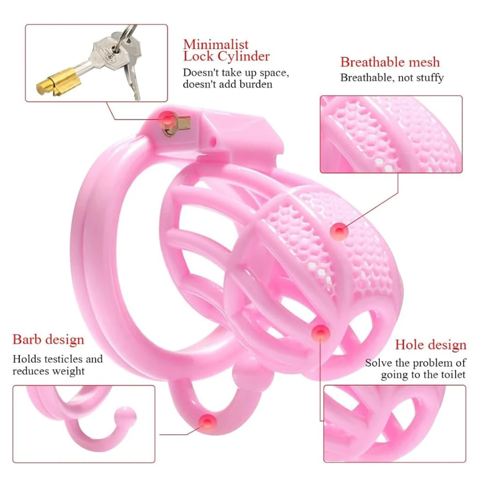 2026 With hook Male Chastity Cage Penis Device CBT Gay with 4 Size Arc Penis Rings,Men Cuckold Lockdown Cage Restraint Sex Toys view 5