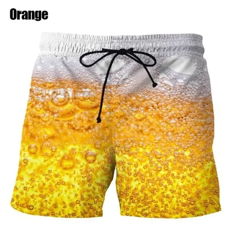 3D Printed Cool Beer Beach Shorts Men Sports Board Shorts Fashion Hawaii Beach Swimming Short Pants Women Casual Ice Short Pants