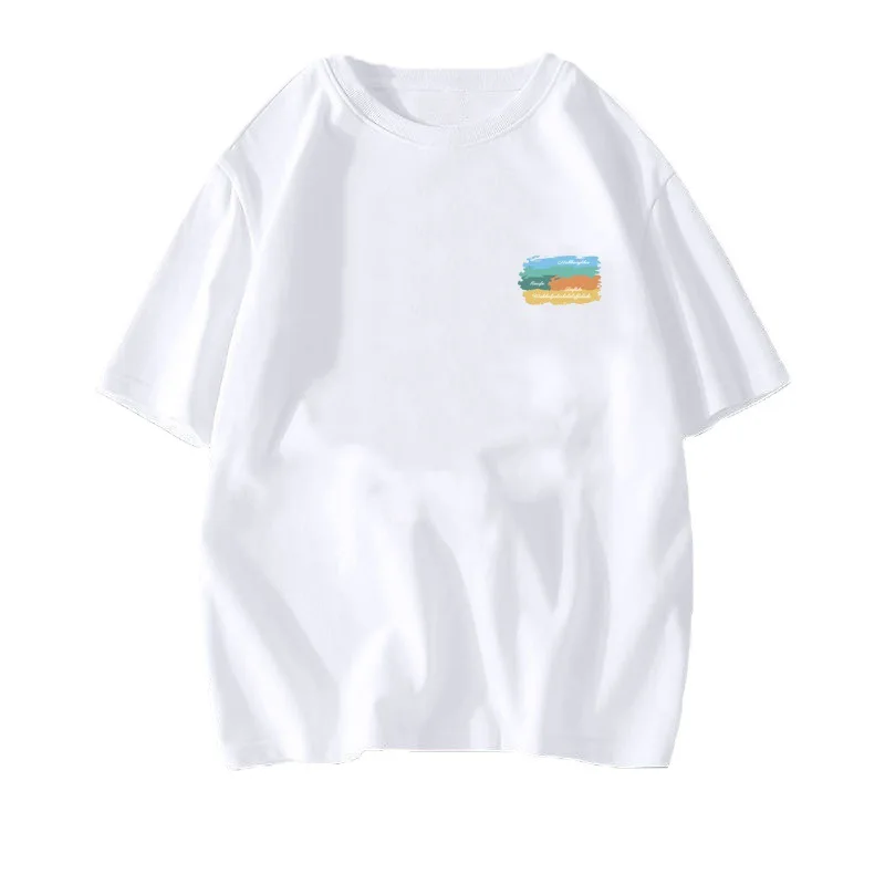 T-Shirt Damen Nische Halbarm Ins Foreign Style Kurzarm-Kurzarm-T-Shirt mit Buchstabendruck Rundhalsausschnitt auf der Kleidung