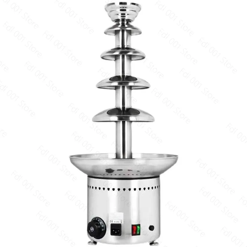 5-Layer Chocolate Fountain Machine Commercial Buffet Restaurant Hotel Night Market Stainless Steel Cotton Candy Cascade