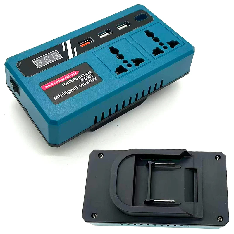 For Makita 18V Li-ion Batteries Multifunctional Smart Voltage Converter Portable Smart Inverter with 4 USB Ports and A LED Light