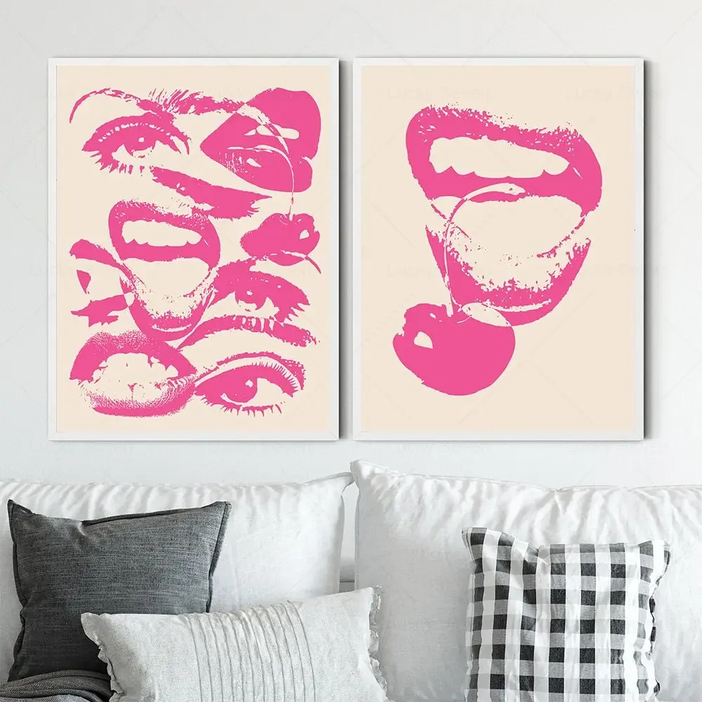 Black and White Art 70s Style Poster Neutral Aesthetic Canvas Painting Print Retro Funky Wall Art Quirky Home Decor Girls Gif