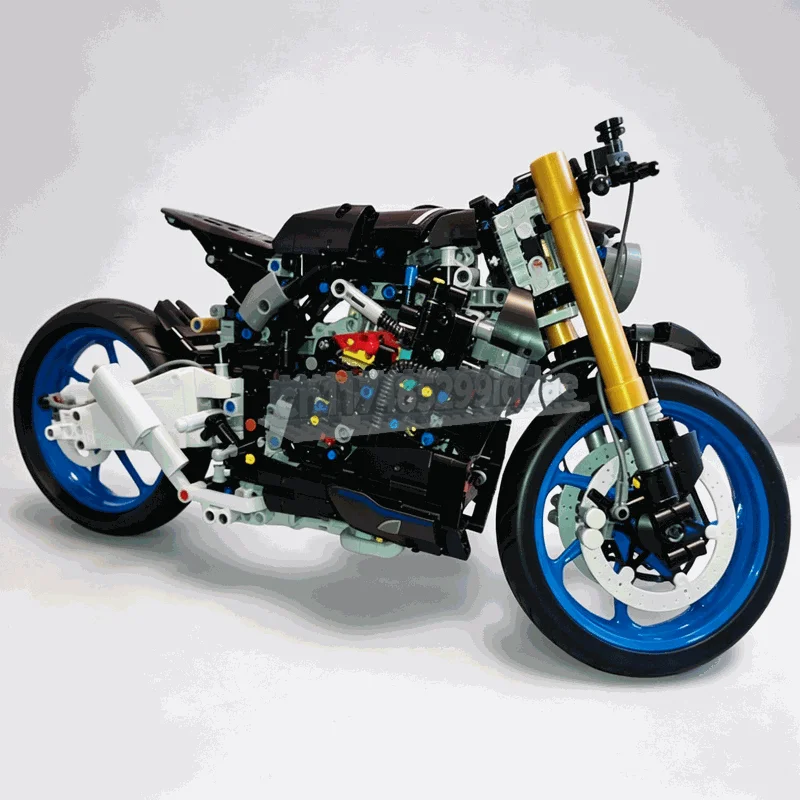 1209PCS Retro Street Motorcycle Building Blocks Model DIY Assembly Mechanical Vehicle With Detailed Engine Creative Display Gift
