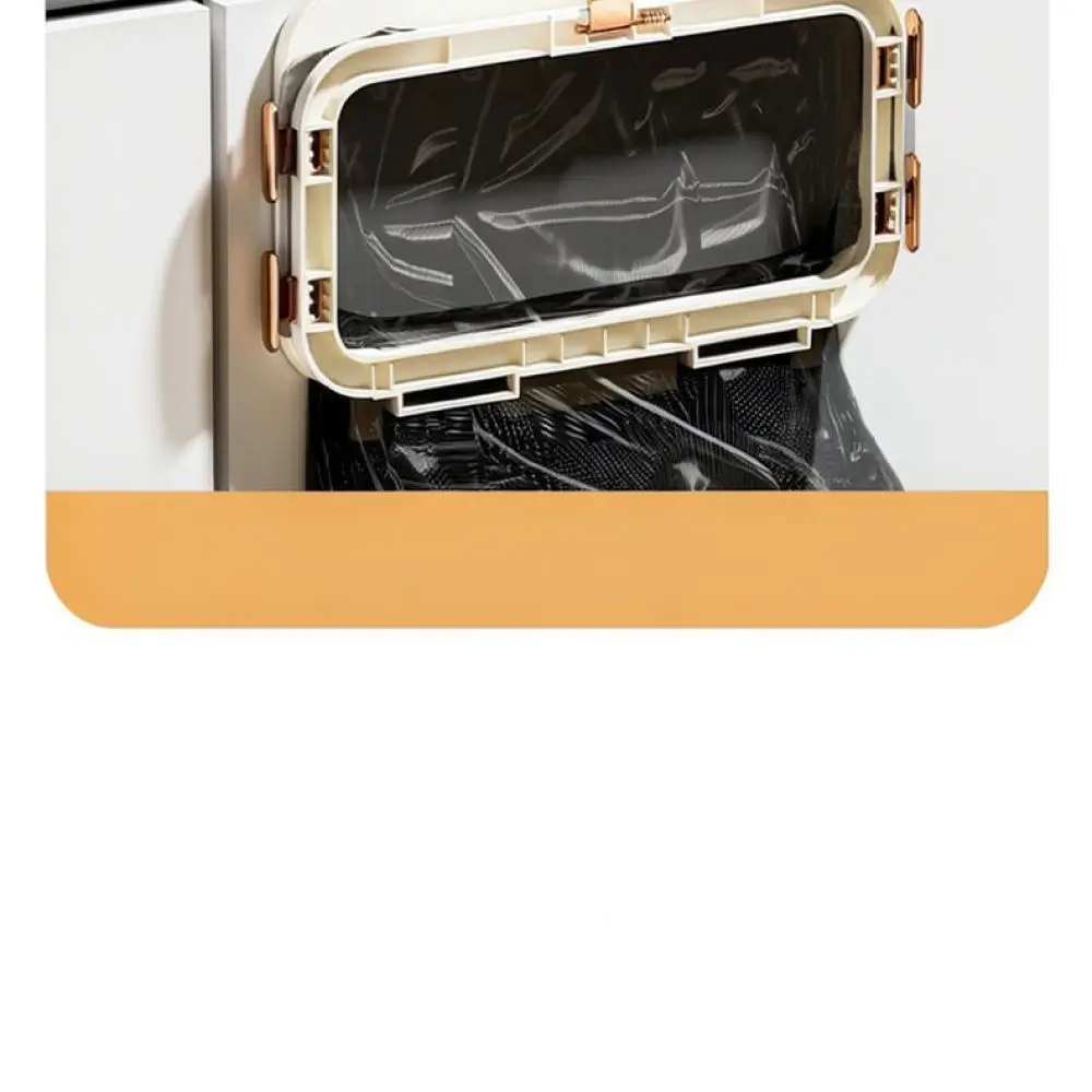 Foldable Kitchen Trash Rack Plastic Garbage Bag Holder Cabinet Door Storage Organizer For Bathroom Waste Management