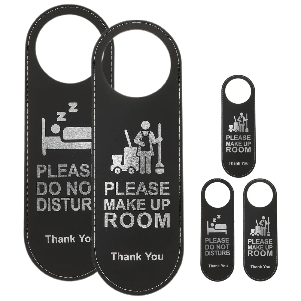 Do Not Disturb Hang Door Sign Listing Handles Please Make up Room Sticker Hanger Signs Lovers Doorbell Black