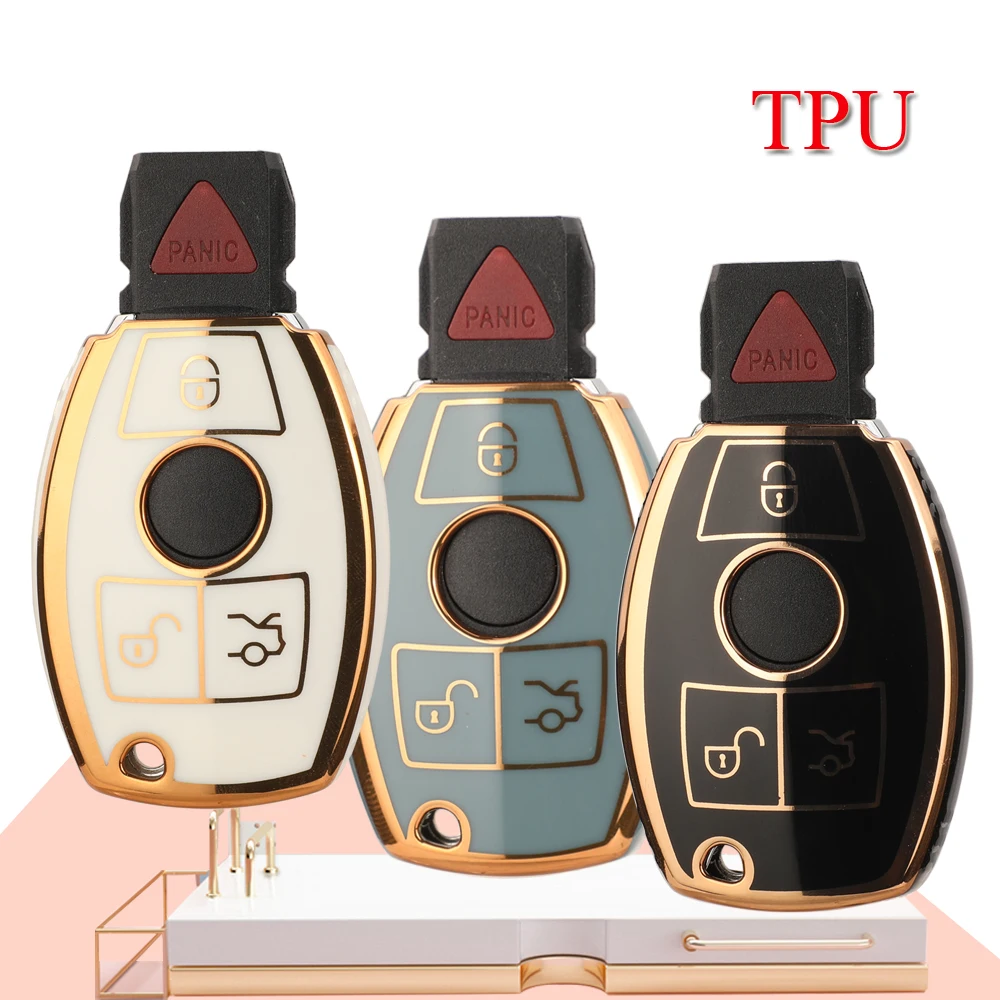 jingyuqin Soft TPU Auto Key Shell Cover For Benz C Class W204 GLC260 C200 The CIA GLA W205 W212 C S E Class  Car Accessories