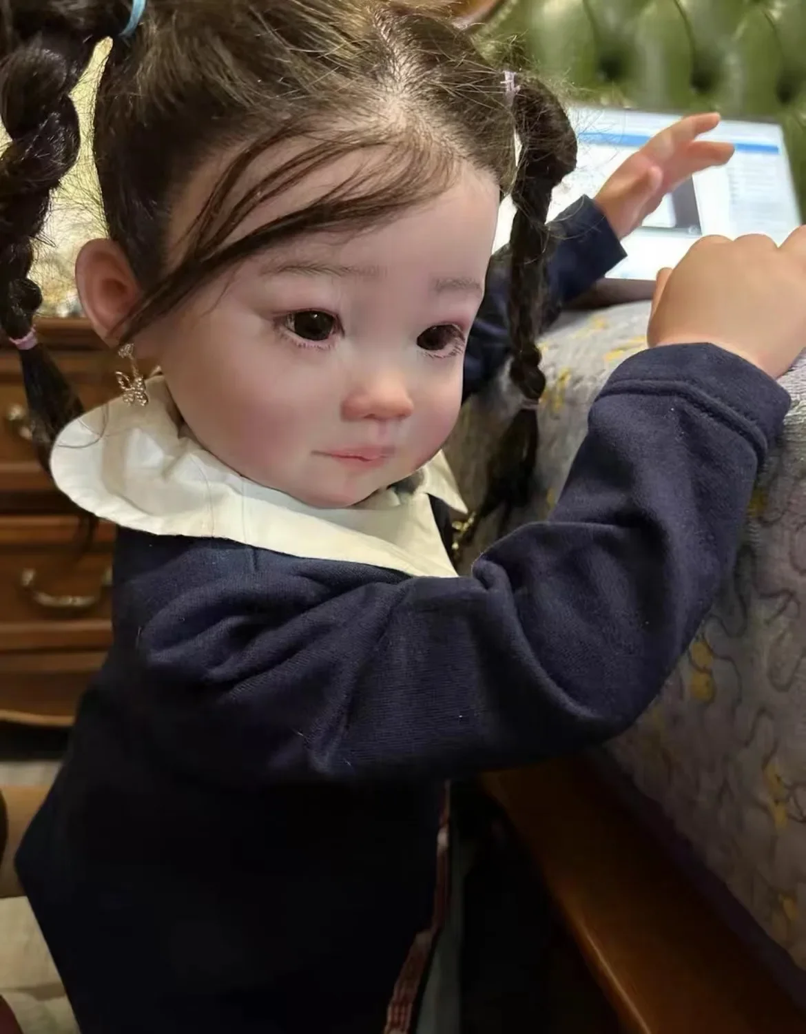 DLS 32inch Reborn Baby Doll Customized Limited Supply Leonie With Hand-Rooted Hair Already Finished Doll Real Photos