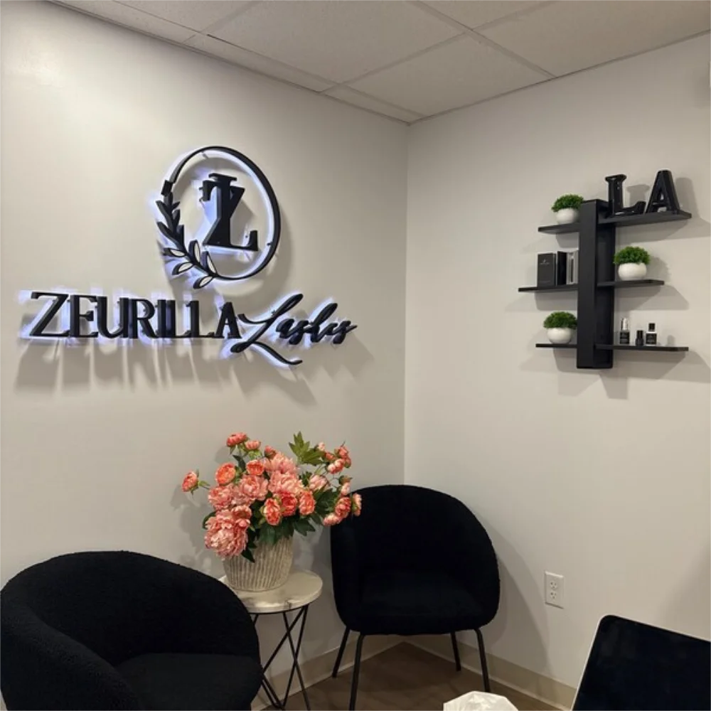 

Custom LED lluminated Signs Channel Letters Business Logo Backlit Sign Large Metal Letter Signage Office Outdoor Storefront Sign