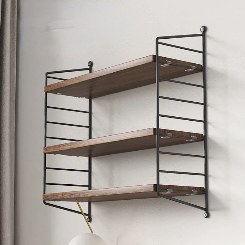 

Nordic Wrought Iron Bookshelf Punch-Free Wall-Mounted Organizer, Decorative Slotted Compartment, Panel Shelf for Stylish Storage