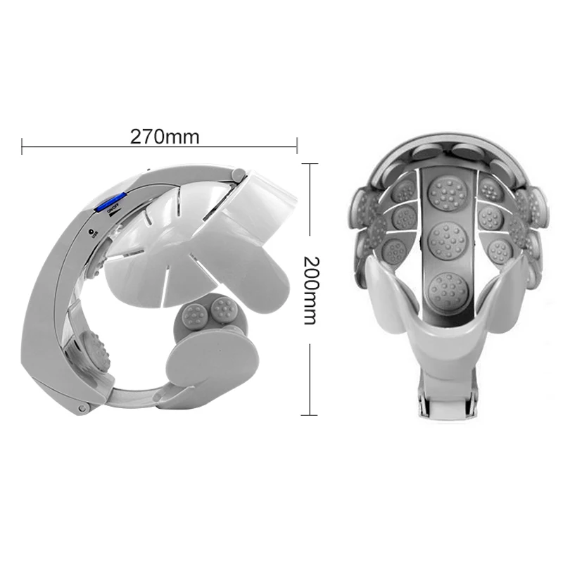 Multifunktionales vibrierendes Kopfhautmassagegerät, elektrisches Kopfmassagegerät, Akupressur, Kneten, tragbares Helmmassagegerät