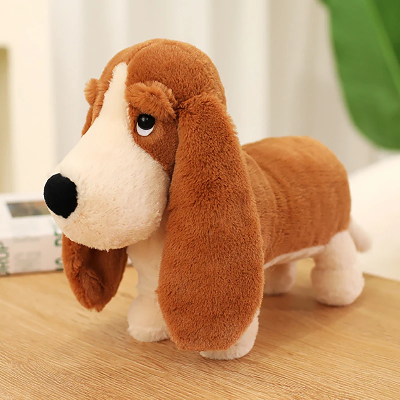 Jouet en peluche chien teckel marron 30cm, Animal de dessin animé, jambes courtes, longues et grandes oreilles, oreiller, cadeau apaisant mignon