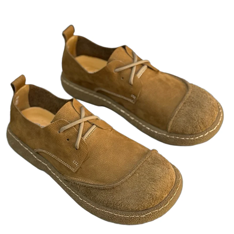 

Withered British Women Business Casual Flat Shoes Top Quality Shoes Women Frosted Leather Casual Shoes Ultra-light Shoes