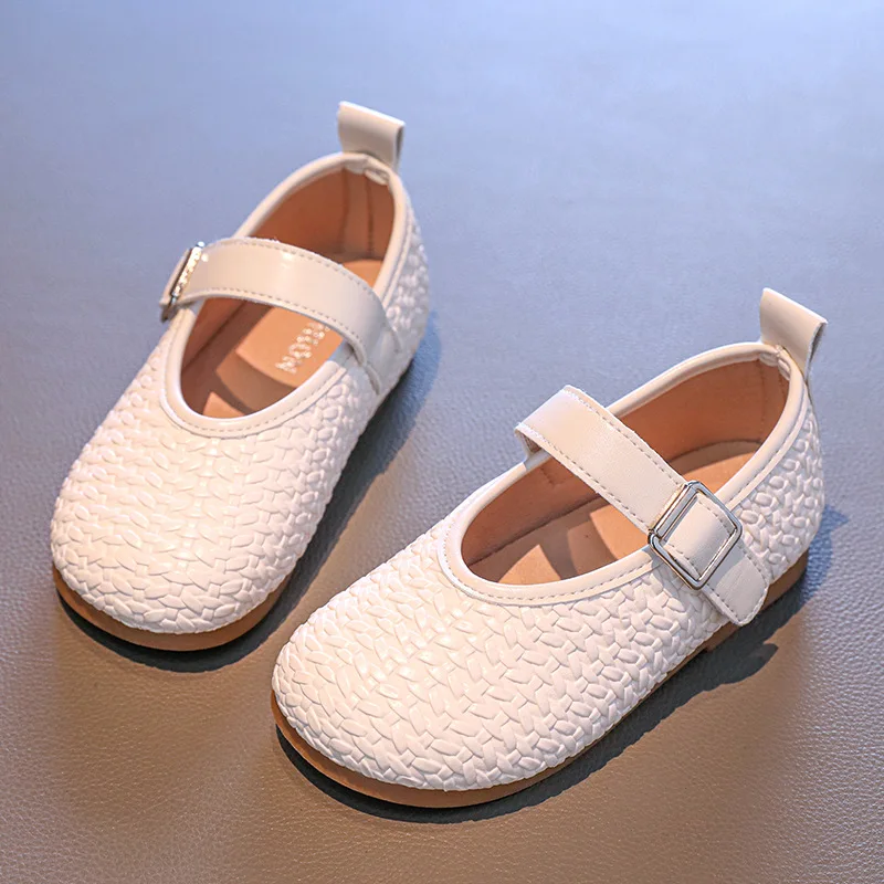 

Обувь из искусственной кожи для девочек, модная весенне-осенняя новая серебряная детская неглубокая шапочка принцессы, детские тканые лоферы для школьников