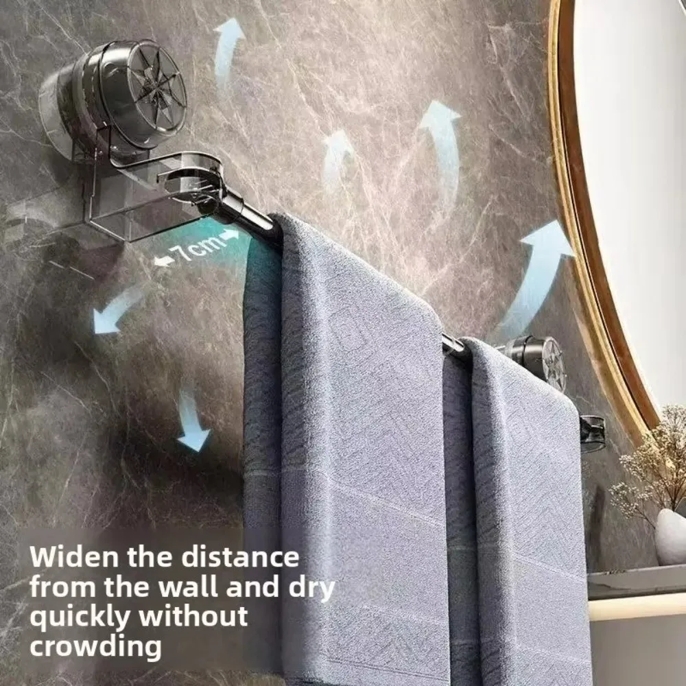 

New Suction Cup Towel Rack No Drilling Required Expandable Bath Holder Stainless Steel Wall Mounted Storage She