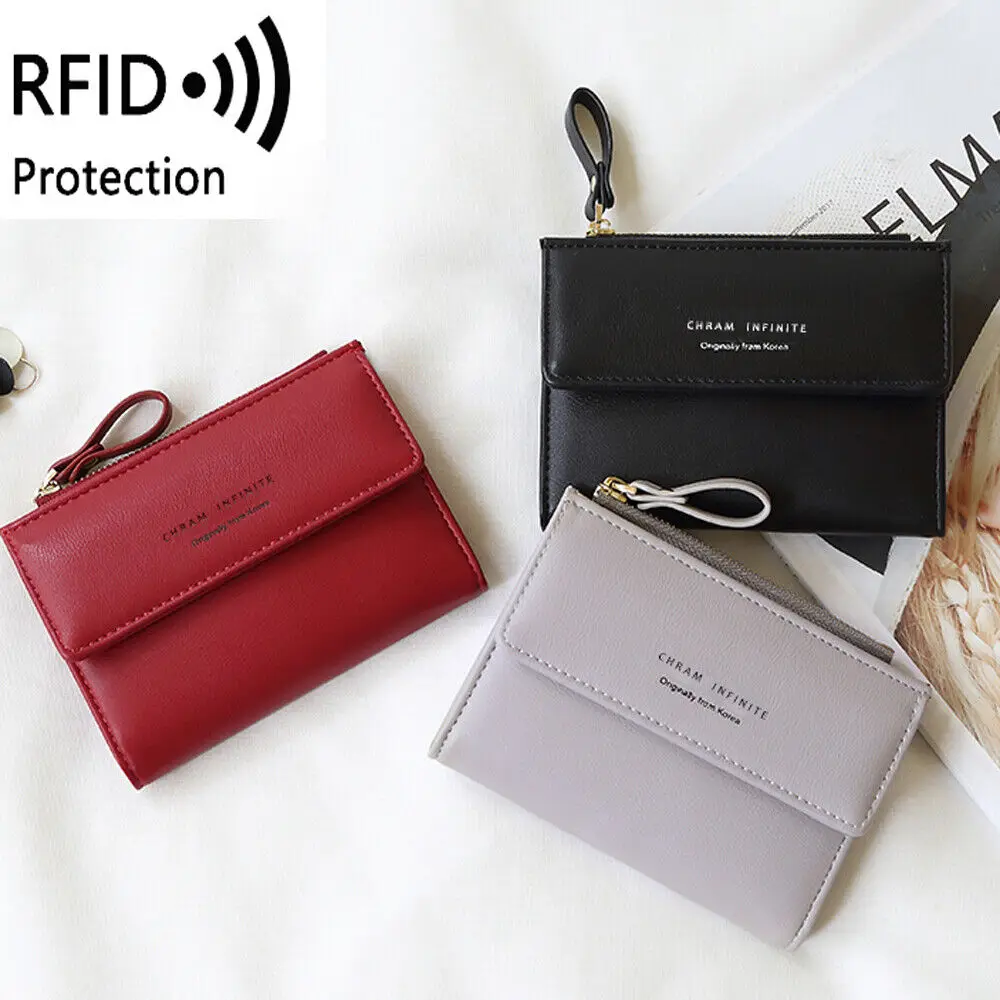 

Сумка с блокировкой RFID, женский маленький кошелек, кожаный клатч на молнии, держатель для кредитных карт, кошелек с несколькими слотами для карт, кошелек, карманная сумка