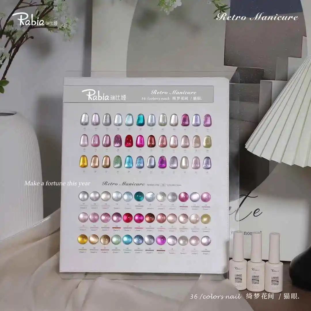 

Lemcco 36color/set Gel Nails Polish 15ml Universal Crystal Cat Eye Semi Permanent Soak Off UV LED Magnetic Gel For Nail Salon