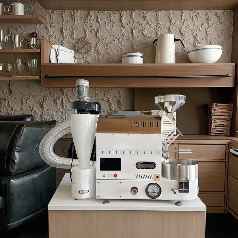 Custom Industrial 1kg Stainless Steel Drum Coffee Bean Roaster Fully Automatic Temperature Control Commercial Roasting Machine