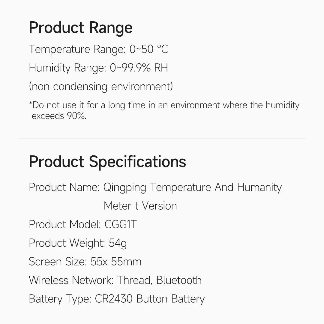 Qingping Innentemperatur- und Feuchtigkeitsmonitor T-Version Thread/BLE Hochpräzises E-Link INK Thermometer Kompatibel mit Apple HomeKit – Detail 15