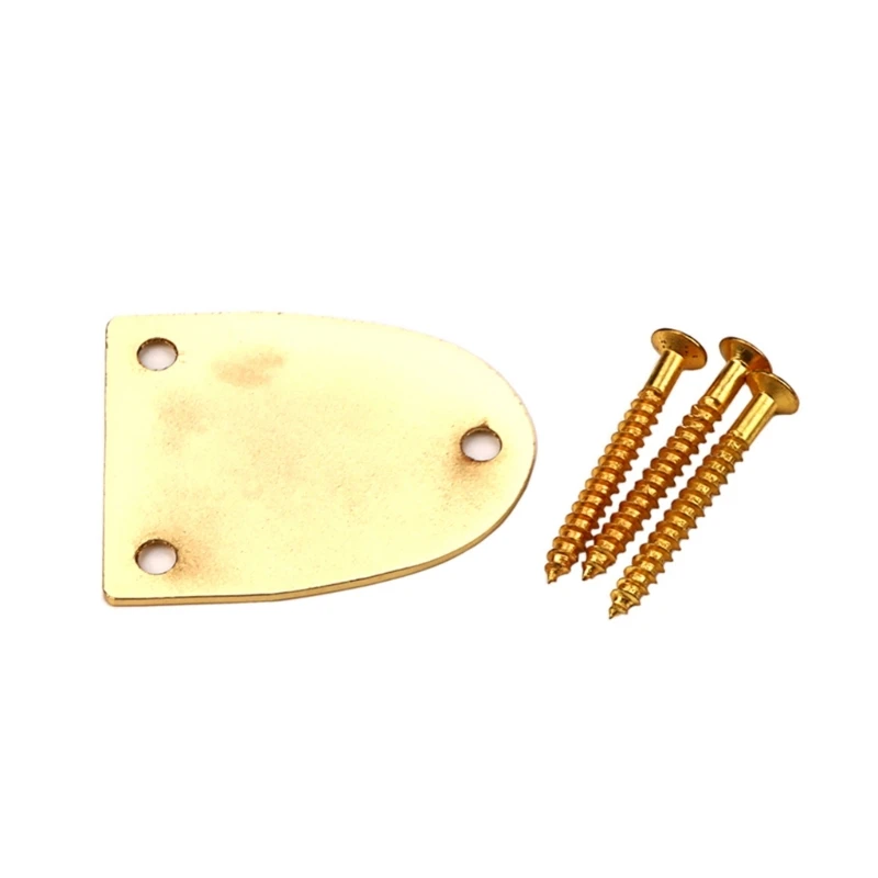 Electric Guitar Neck Plate with Screws 3 Holes Guitar Neck Joint Board Neckplate