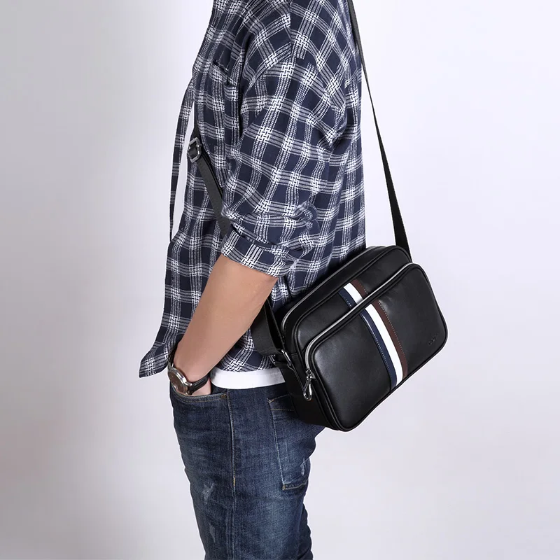 GOLF shoulder bag men\'s trend messenger bag men\'s business backpack leather large-capacity leisure horizontal