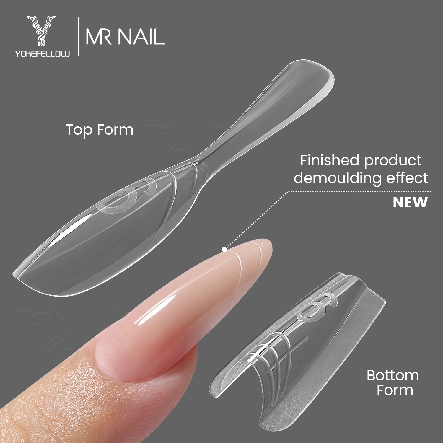 NEW YOKEFELLOW&MR NAIL Sandwich Dual Nail Form Oval Nail Extension Forms 240pcs Top & Bottom Form For Quick Nail Extensions W558