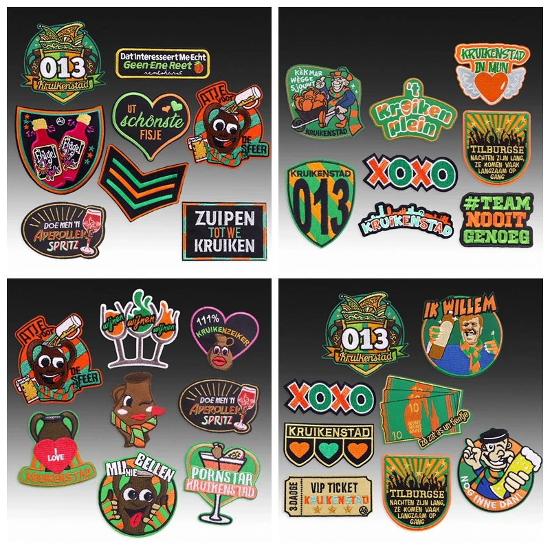 Kruikenstad Embleem parches bordados para planchar Países Bajos carnaval