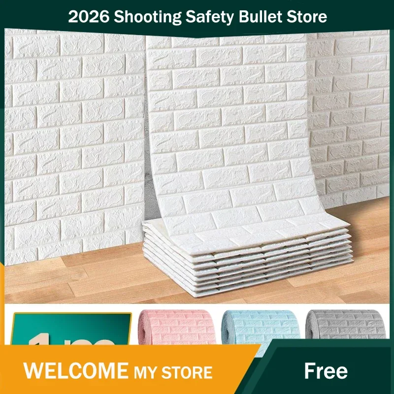 

70cm*1m 3D Self-Adhesive Wallpaper Continuous Waterproof Brick Wall Stickers Living Room Bedroom Wall Stickers Home Decoration