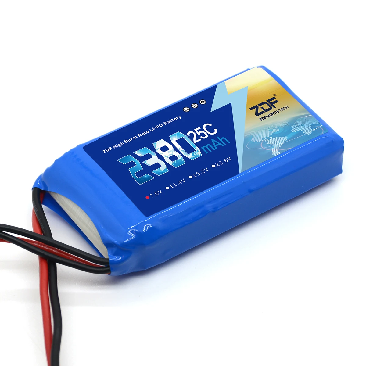 

ZDF 2S 3S 4S 6S 7.4V 7.7V 11.4V 15.2V 22.8V 1300mAh 2380mah 25C high density LiHv Battery For Drone FPV RC Boat Airplane cars