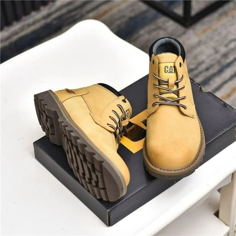 Autumn Winter Hiking Shoes For Men Brown Yellow Climbing Shoes Mens Anti Slip Outdoor Boots Man Designer Trekking Shoe