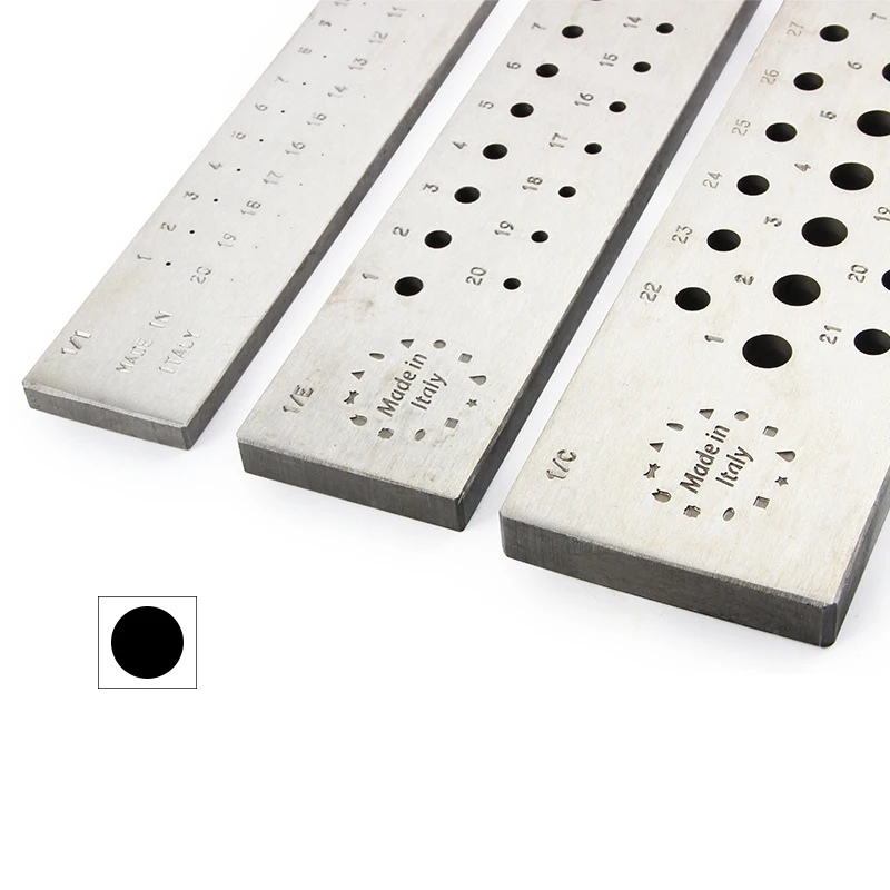 O.M.O Italy Steel Round Drawplate Wire Drawing Tool Multiple Models with Graduated Holes for Jewelry Wire Shaping