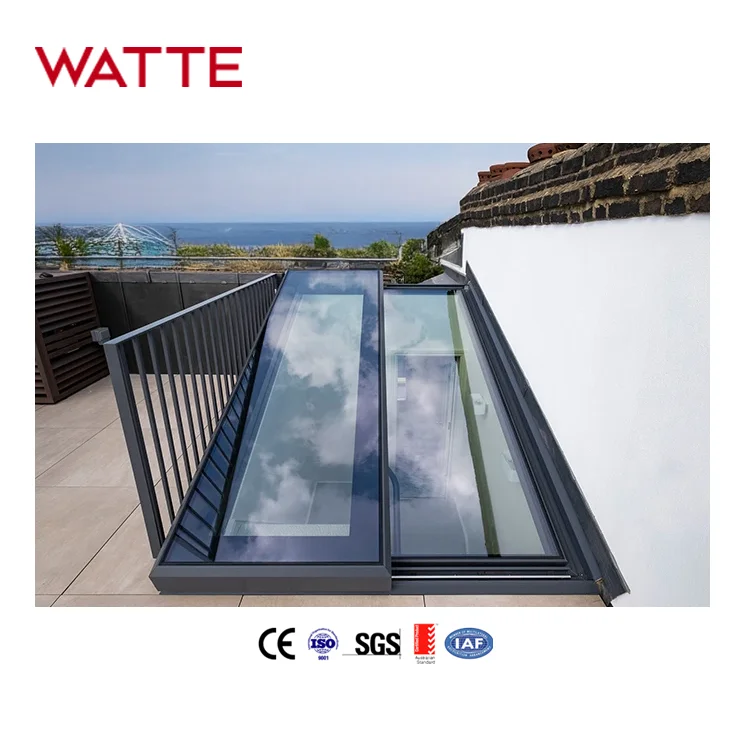Electric Automatic Sliding Roof Skylight System with Thermal Break Aluminum Alloy Frame Modern Design Insulated Glass